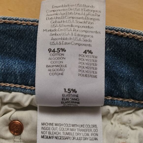 Mother The Insider Crop Step Fray Denim Jeans Shoot To Thrill Wash Blue Size 26 - Picture 9 of 10